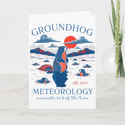 Groundhog Day Funny Quote Respect The Shadow Meteo Kaart (Voorkant)