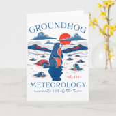 Groundhog Day Funny Quote Respect The Shadow Meteo Kaart (Gele Bloem)