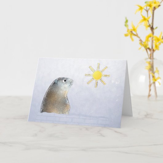 Groundhog Day. Geloof het. Kaart (Gele Bloem)