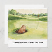 Groundhog Day Golfer Winter Golf Holiday Feestdagenkaart (Voorkant / Achterkant)