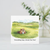 Groundhog Day Golfer Winter Golf Holiday Feestdagenkaart (Staand voorkant)