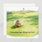 Groundhog Day Golfer Winter Golf Holiday Feestdagenkaart (Voorkant / Achterkant)