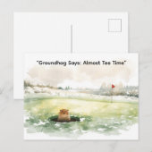 Groundhog Day Golfer Winter Golf Holiday Feestdagenkaart (Voorkant / Achterkant)