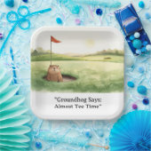Groundhog Day Golfer Winter Golf Holiday Papieren Bordje (Feest)