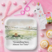 Groundhog Day Golfer Winter Golf Holiday Papieren Bordje (Feest)