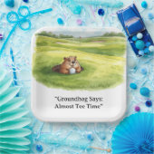 Groundhog Day Golfer Winter Golf Holiday Papieren Bordje (Feest)