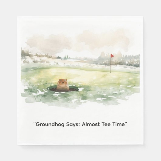 Groundhog Day Golfer Winter Golf Holiday Servet (Voorkant)