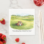 Groundhog Day Golfer Winter Golf Holiday Servet (Insitu)