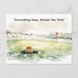 Groundhog Day Golfer Winter Golf Vakantie Feestdagenkaart