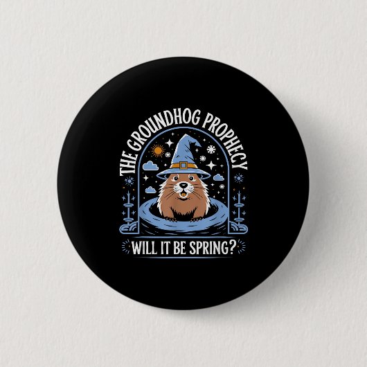 Groundhog Day Grappige Pun Meteorologie Sarcastisc Ronde Button 5,7 Cm (Voorkant)