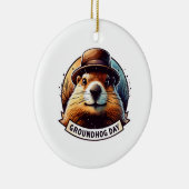 Groundhog Day, Groundhog Keramisch Ornament (Rechts)