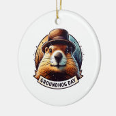 Groundhog Day, Groundhog Keramisch Ornament (Links)