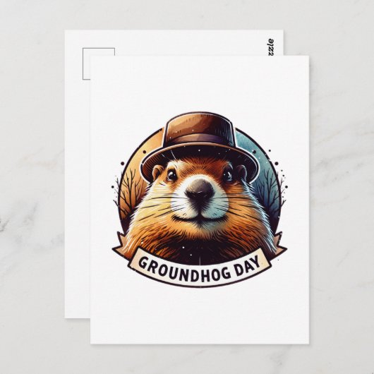 Groundhog Day, Groundhog, Postcrossing Briefkaart (Voorkant / Achterkant)