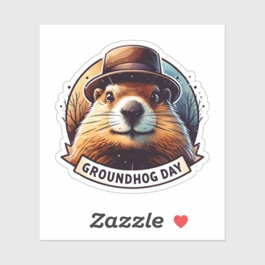 Groundhog Day, Groundhog Sticker (Vel)