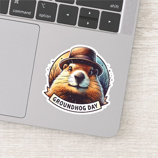 Groundhog Day, Groundhog Sticker (Detail)