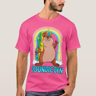 Groundhog Day Groundicorn Unicorn Cute Girly T-shirt