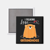 Groundhog Day Ik hou van Groundhog Png  Magneet (Voorkant / Achterkant)