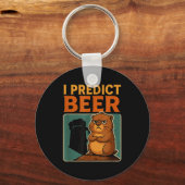 Groundhog Day Ik voorspel bier Grumpy Groundhog Hu Sleutelhanger (Voorkant)