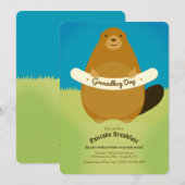 Groundhog Day Invitation Kaart (Voorkant / Achterkant)