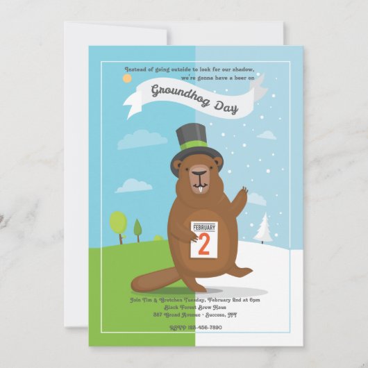 Groundhog Day Invitation Kaart (Voorkant)
