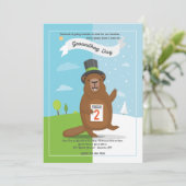 Groundhog Day Invitation Kaart (Staand voorkant)