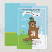 Groundhog Day Invitation Kaart (Voorkant / Achterkant)