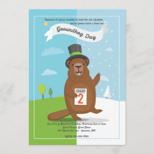 Groundhog Day Invitation Kaart