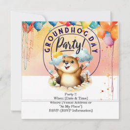 Groundhog Day Invitation Kaart - Vier het met plez