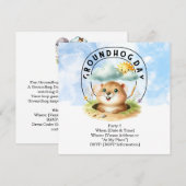 Groundhog Day Invitation Kaart - Vier het met plez (Voorkant / Achterkant)