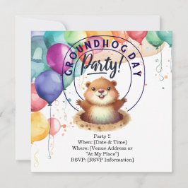 Groundhog Day Invitation Kaart - Vier het met plez