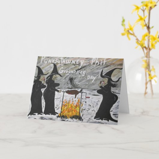 Groundhog Day Kaart (Gele Bloem)