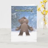 Groundhog Day Kaart - Here Comes Spring (Gele Bloem)