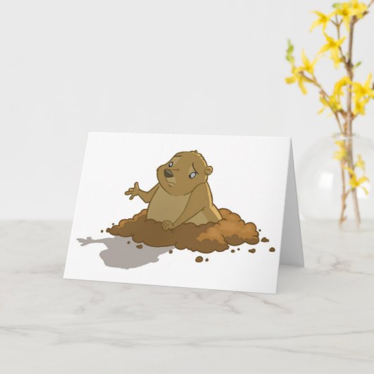 Groundhog Day Kaart (leeg) (Gele Bloem)