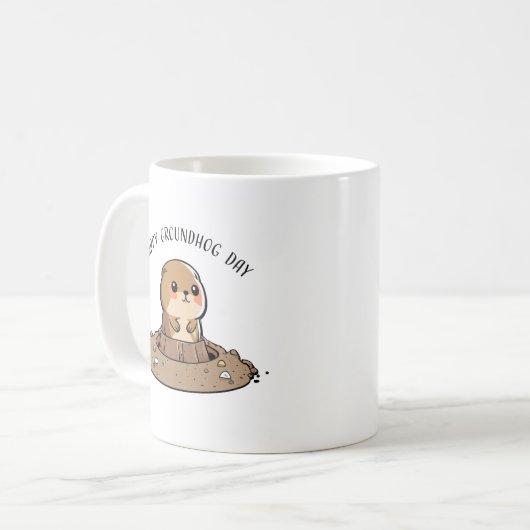 Groundhog Day Kawaii-Mok Koffiemok (Voorkant links)