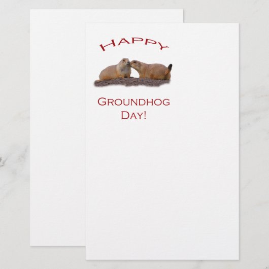 Groundhog Day Kiss Briefpapier (Voorkant / Achterkant)