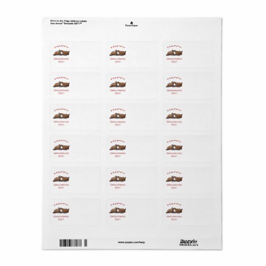 Groundhog Day Kiss Etiket (Full Sheet)