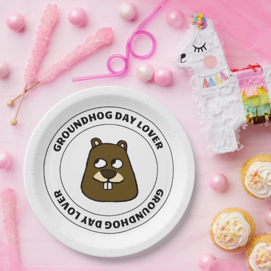 Groundhog Day Lover Papieren Bordje (Feest)