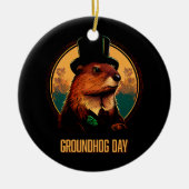 Groundhog Day met Phil Keramisch Ornament (Voorkant)