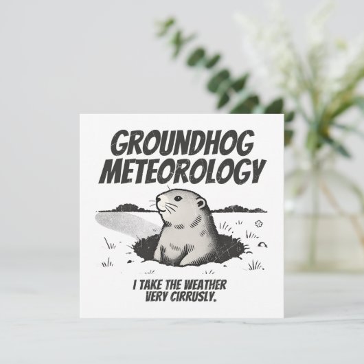 Groundhog Day-meteorologie Feestdagenkaart (Staand voorkant)