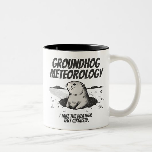 Groundhog Day-meteorologie Tweekleurige Koffiemok (Rechts)