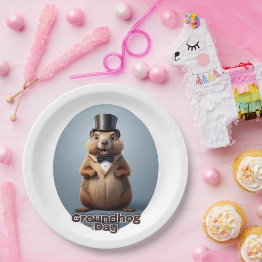 Groundhog Day Papieren Bordje (Feest)