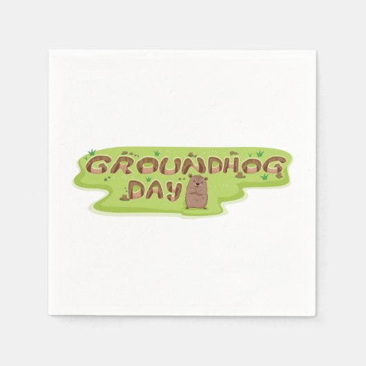 Groundhog Day papieren servetten (Voorkant)