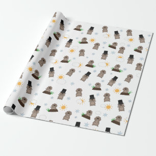 Groundhog Day-patroon Cadeaupapier