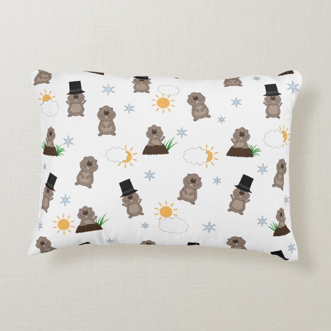 Groundhog Day-patroon Decoratief Kussen (Achterkant)