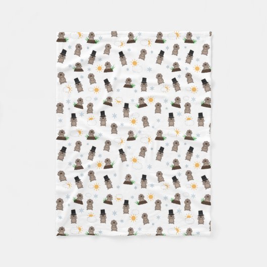 Groundhog Day-patroon Fleece Deken (Voorkant)