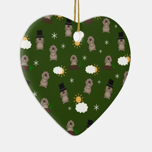 Groundhog Day-patroon Keramisch Ornament (Rechts)