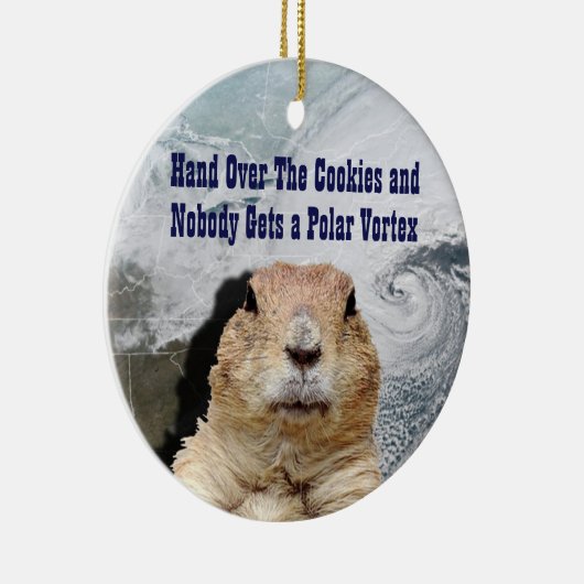 Groundhog Day Polar Vortex Keramisch Ornament (Rechts)