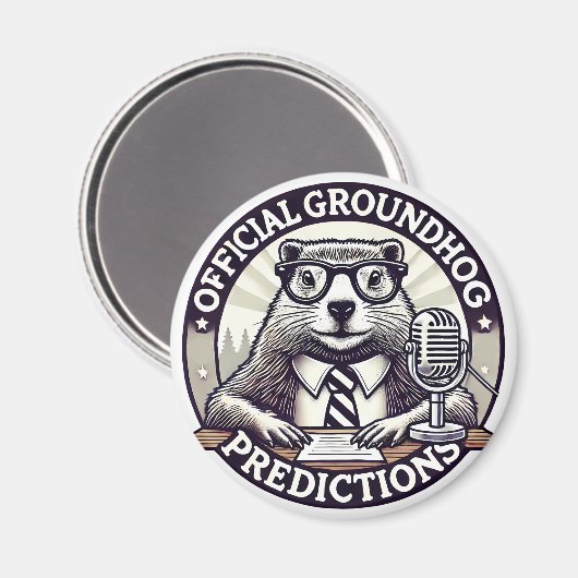 Groundhog Day Preditions - Meteo Marmotte Magneet (Voorkant / Achterkant)