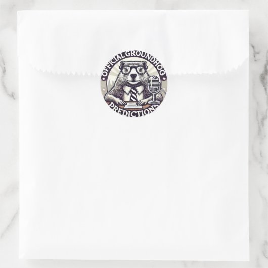 Groundhog Day Preditions - Meteo Marmotte Ronde Sticker (Tas)