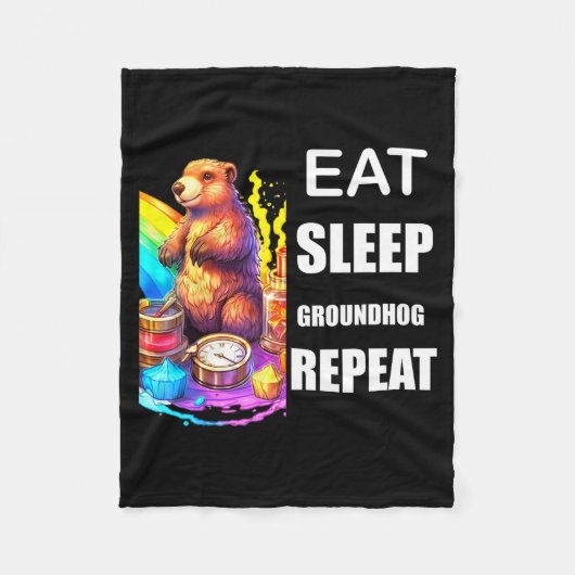 Groundhog Day Regenboog Trots Diversiteit Harmonie Fleece Deken (Voorkant)